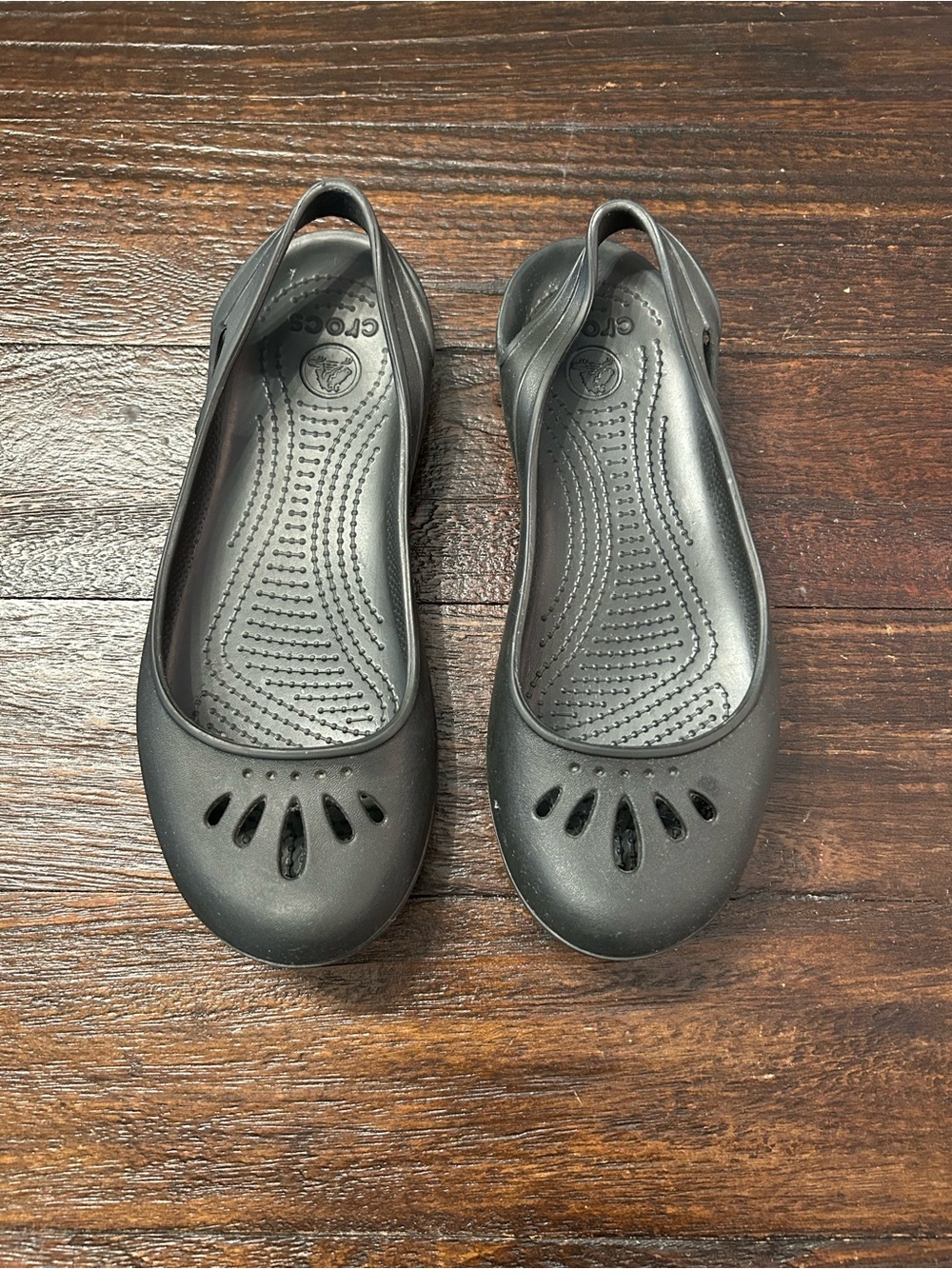 Crocs Kadee Black Ballet Flats Slingback Comfort Slip On Size 7